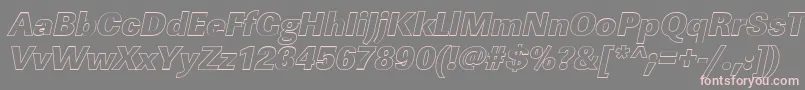 LinearouHeavyItalic Font – Pink Fonts on Gray Background