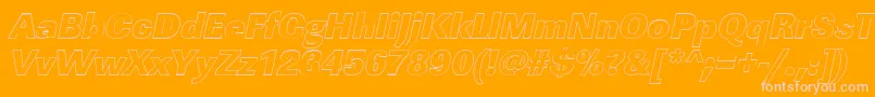 Шрифт LinearouHeavyItalic – розовые шрифты на оранжевом фоне