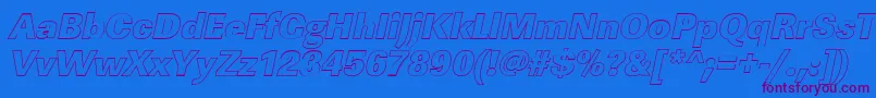 Шрифт LinearouHeavyItalic – фиолетовые шрифты на синем фоне