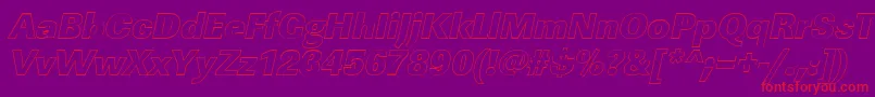 LinearouHeavyItalic Font – Red Fonts on Purple Background