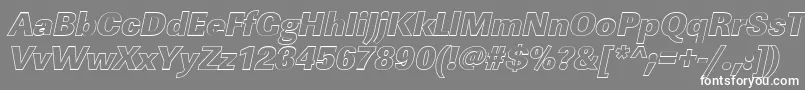 Шрифт LinearouHeavyItalic – белые шрифты на сером фоне