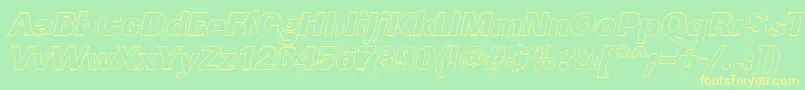 More about LinearouHeavyItalic Font LinearouHeavyItalic Font – Yellow Fonts on Green Background