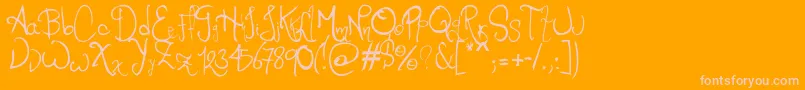 fuente RomFtl2 – Fuentes Rosadas Sobre Fondo Naranja