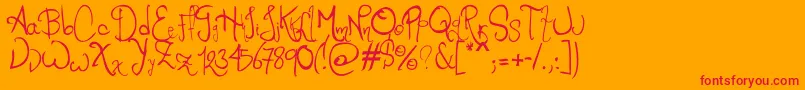 Saiba mais sobre a fonte RomFtl2 Fonte RomFtl2 – fontes vermelhas em um fundo laranja