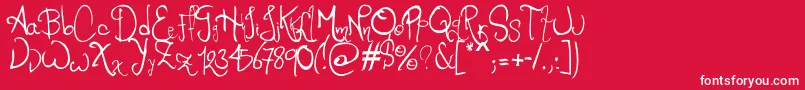 Fonte RomFtl2 – fontes brancas em um fundo vermelho
