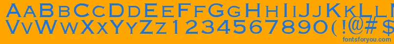 EngravingLight Font – Blue Fonts on Orange Background