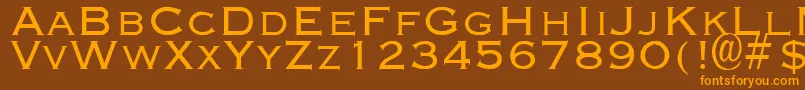 EngravingLight Font – Orange Fonts on Brown Background