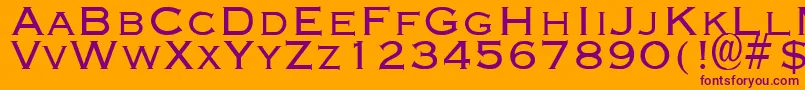 EngravingLight Font – Purple Fonts on Orange Background