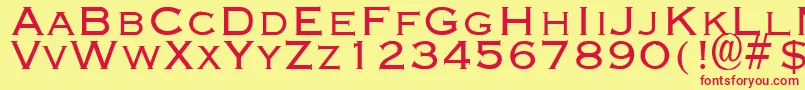 EngravingLight Font – Red Fonts on Yellow Background