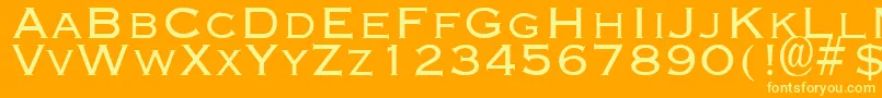 EngravingLight Font – Yellow Fonts on Orange Background