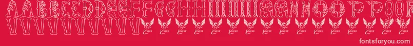 fuente LibraryOfMinerva9thC. – Fuentes Rosadas Sobre Fondo Rojo