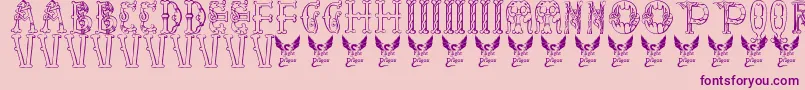 Шрифт LibraryOfMinerva9thC. – фиолетовые шрифты на розовом фоне