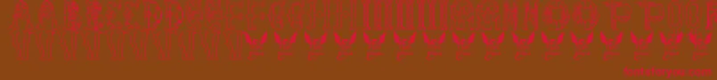 LibraryOfMinerva9thC. Font – Red Fonts on Brown Background