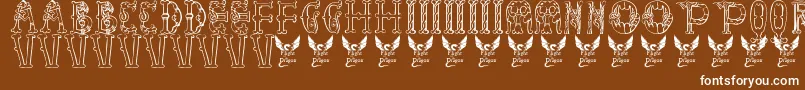 LibraryOfMinerva9thC. Font – White Fonts on Brown Background
