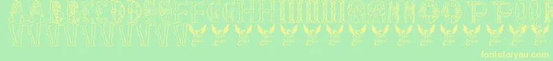 Шрифт LibraryOfMinerva9thC. – жёлтые шрифты на зелёном фоне