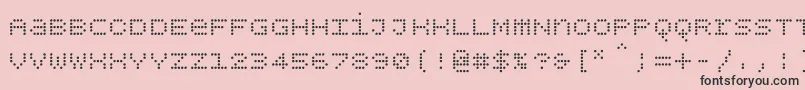 フォントBpdotsunicase – ピンクの背景に黒い文字
