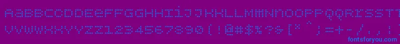 Bpdotsunicase-fontti – siniset fontit violetilla taustalla