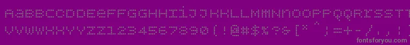 フォントBpdotsunicase – 紫の背景に灰色の文字