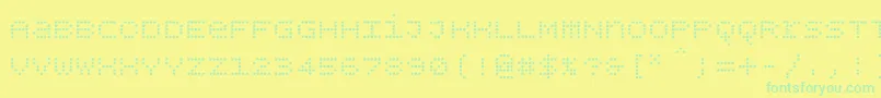 Шрифт Bpdotsunicase – зелёные шрифты на жёлтом фоне