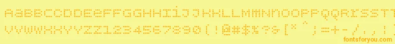 Шрифт Bpdotsunicase – оранжевые шрифты на жёлтом фоне