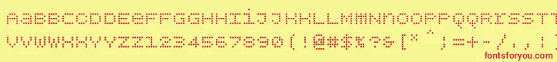 Bpdotsunicase Font – Red Fonts on Yellow Background