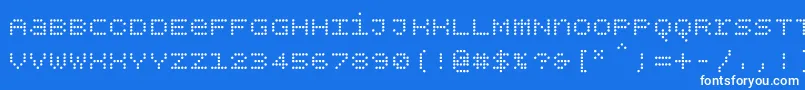 Fonte Bpdotsunicase – fontes brancas em um fundo azul