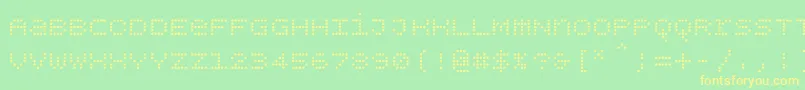 Fonte Bpdotsunicase – fontes amarelas em um fundo verde