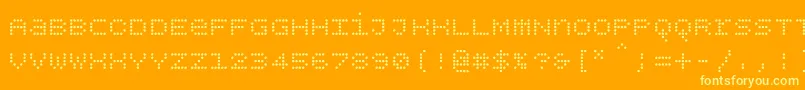 フォントBpdotsunicase – オレンジの背景に黄色の文字