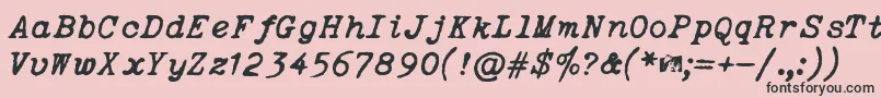 OceansideTypewriter-Schriftart – Schwarze Schriften auf rosa Hintergrund