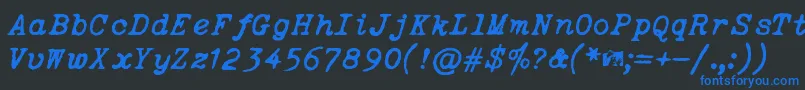 fuente OceansideTypewriter – Fuentes Azules Sobre Fondo Negro