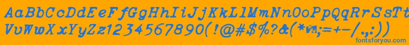 OceansideTypewriter Font – Blue Fonts on Orange Background