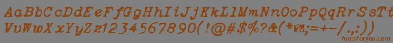 OceansideTypewriter Font – Brown Fonts on Gray Background