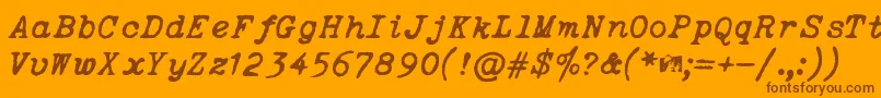 Saiba mais sobre a fonte OceansideTypewriter Fonte OceansideTypewriter – fontes marrons em um fundo laranja