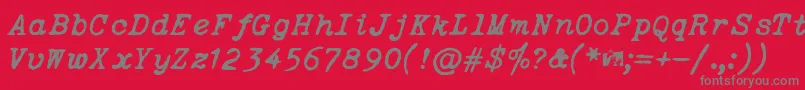 OceansideTypewriter-Schriftart – Graue Schriften auf rotem Hintergrund