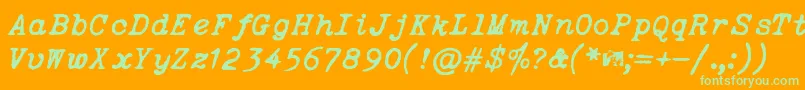 OceansideTypewriter Font – Green Fonts on Orange Background