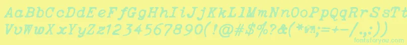 OceansideTypewriter Font – Green Fonts on Yellow Background
