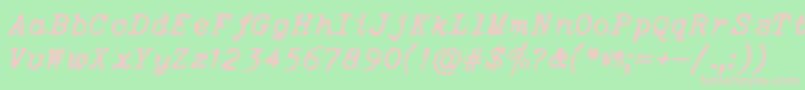 OceansideTypewriter Font – Pink Fonts on Green Background