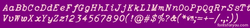 OceansideTypewriter Font – Pink Fonts on Purple Background