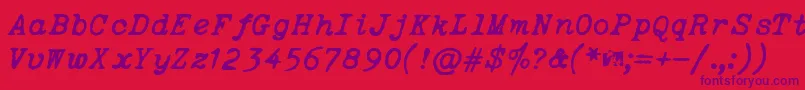 OceansideTypewriter Font – Purple Fonts on Red Background