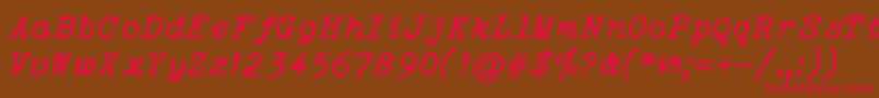 OceansideTypewriter Font – Red Fonts on Brown Background