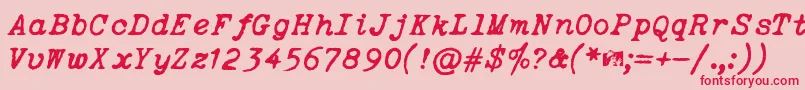 Weitere Informationen zur OceansideTypewriter-Schriftart OceansideTypewriter-Schriftart – Rote Schriften auf rosa Hintergrund