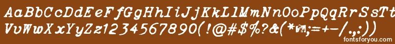 フォントOceansideTypewriter – 茶色の背景に白い文字