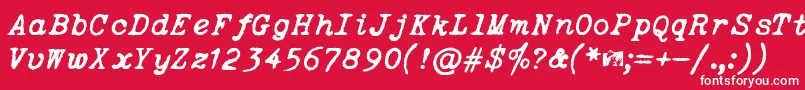 OceansideTypewriter Font – White Fonts on Red Background
