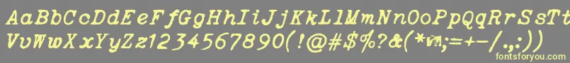 OceansideTypewriter Font – Yellow Fonts on Gray Background