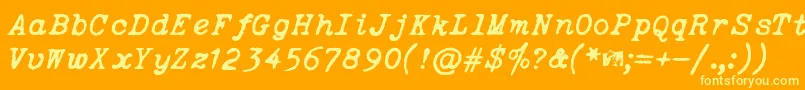 OceansideTypewriter Font – Yellow Fonts on Orange Background
