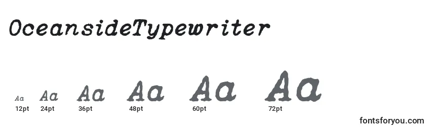 OceansideTypewriter Font Sizes