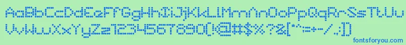Nano Font – Blue Fonts on Green Background