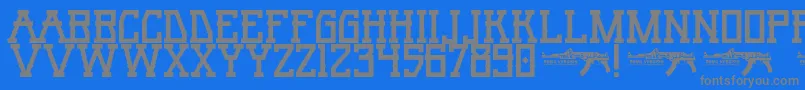 Więcej informacji o czcionce UmarRage Czcionka UmarRage – szare czcionki na niebieskim tle