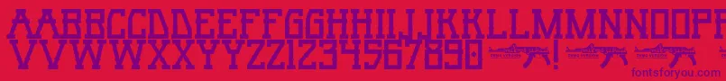 UmarRage Font – Purple Fonts on Red Background
