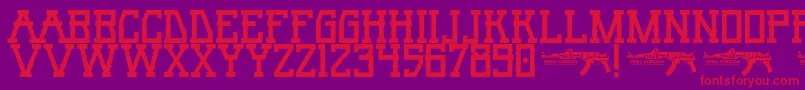 UmarRage Font – Red Fonts on Purple Background
